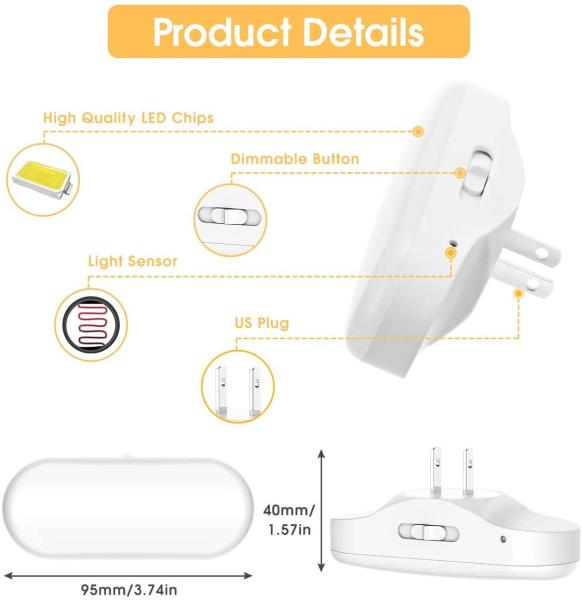 12pcs Led  AC110V Children'S Plug In Night Light / Amber Led Night Light