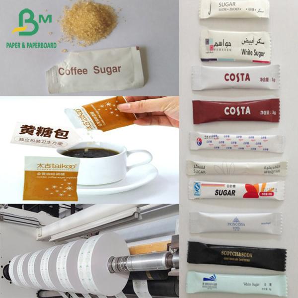 Food Grade Sugar Sachet Paper Coffee Packet Wrappers White Coated Paper Sheets Продовольственная сахарная бумажная сумка кофейная упаковка обертки белое покрытие бумажные листы
