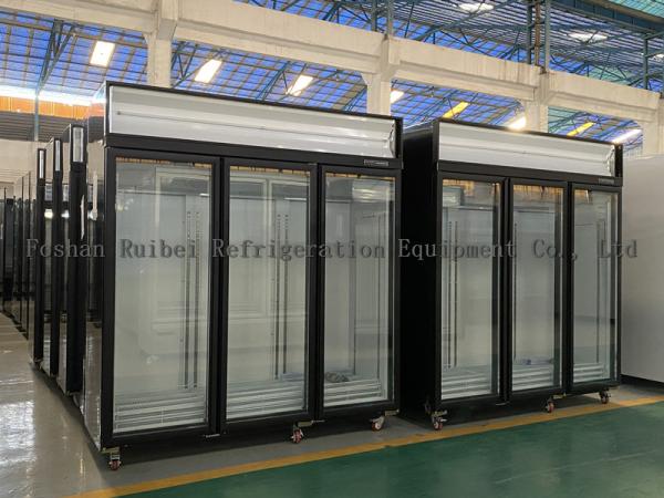 Glass door deep freezer frozen food display refrigerator with fan cooling system