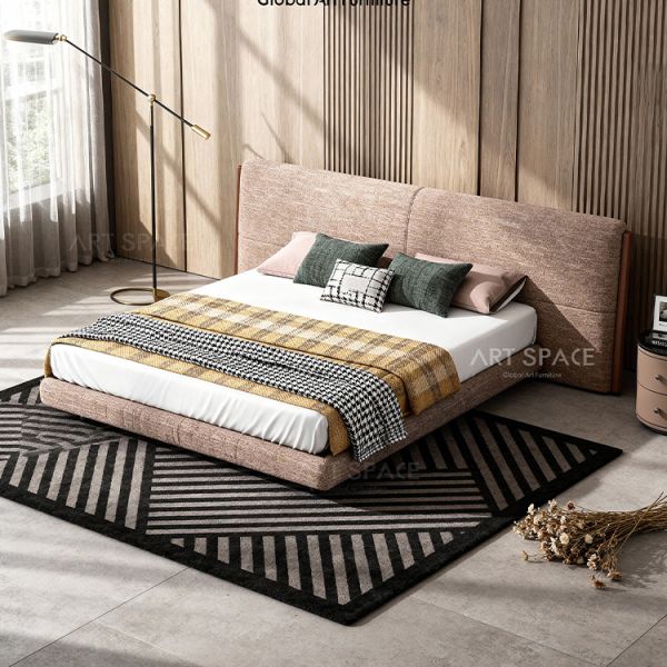 Gainsville Furniture High End Furniture Manufacturer Italian Modern Luxury Bedroom Bett Set Velvet Fabric Super King Bed
