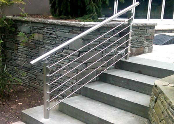 High Flatness Stainless Steel Railing / Stainless Steel Stair Handrail For Exhibition Center