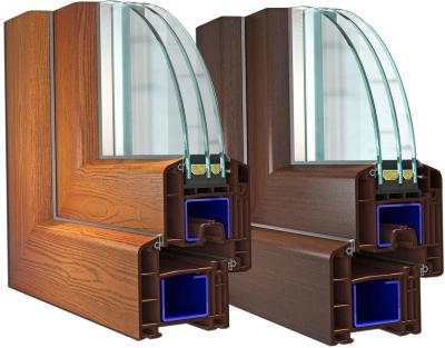 Sistemas refratários laminados Eco DIMEX amigável E82 dos perfis da janela de UPVC
