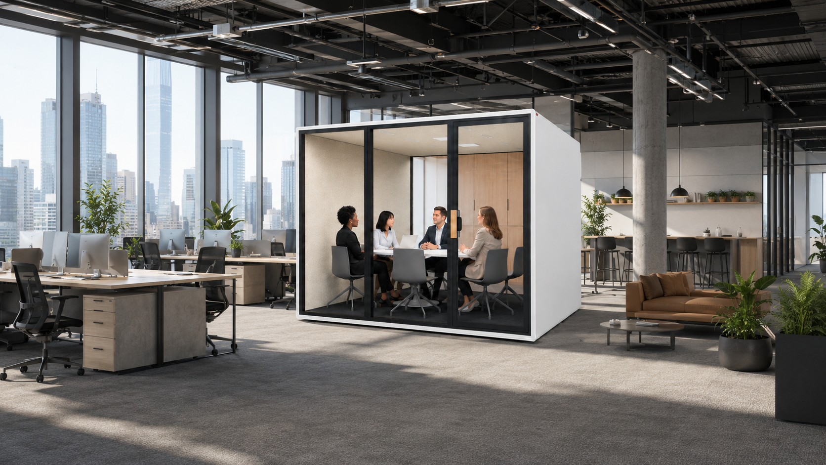 B2B 6-Person Acoustic Meeting Pod for Office Fit-Out Projects