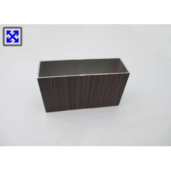 Recyclable Aluminium Tube Profiles , Anodized Aluminum Tubing Walnut Wood Grain