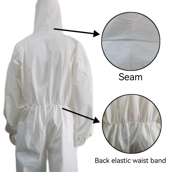 S-5XL Branco Certificado CE Tipo 5/6 Micro-poroso Camisola de Proteção de Segurança