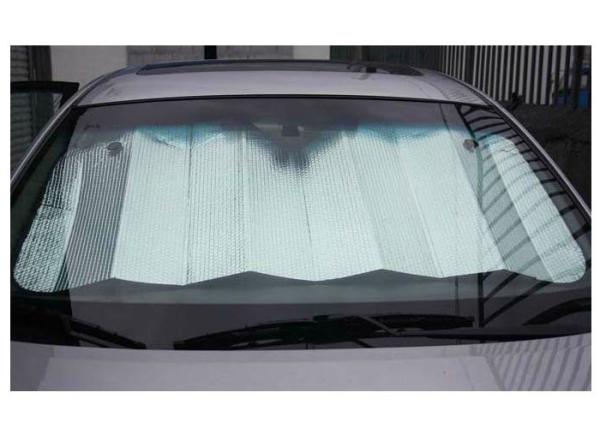Silver Accordion Sunshade Custom Car Window Shades / Windscreen Sun Shade