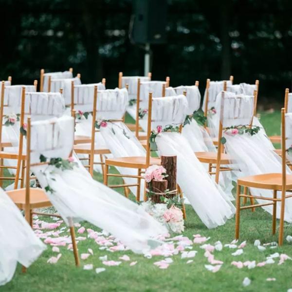 High Durability Stackable Wedding Chairs European Style Metal Leather Dining Chair