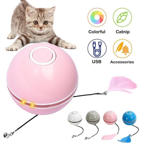Pink Teaser Ball Dog Toy Electric Dog Teaser Ball Interactive Pet Toys