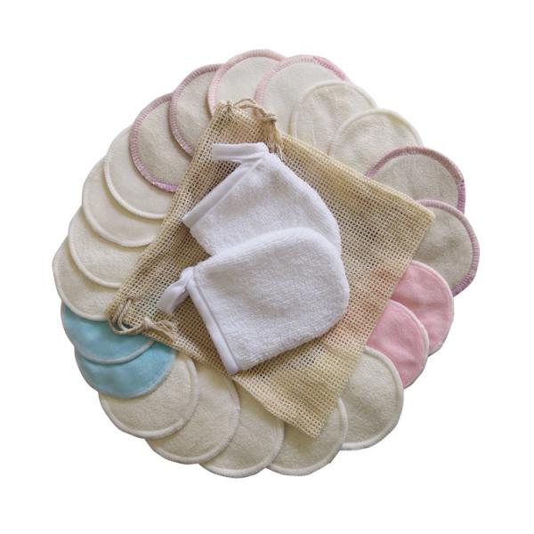 Organic Bamboo Reusable Makeup Remover Pads For Lady / Girl / Mum Breathable