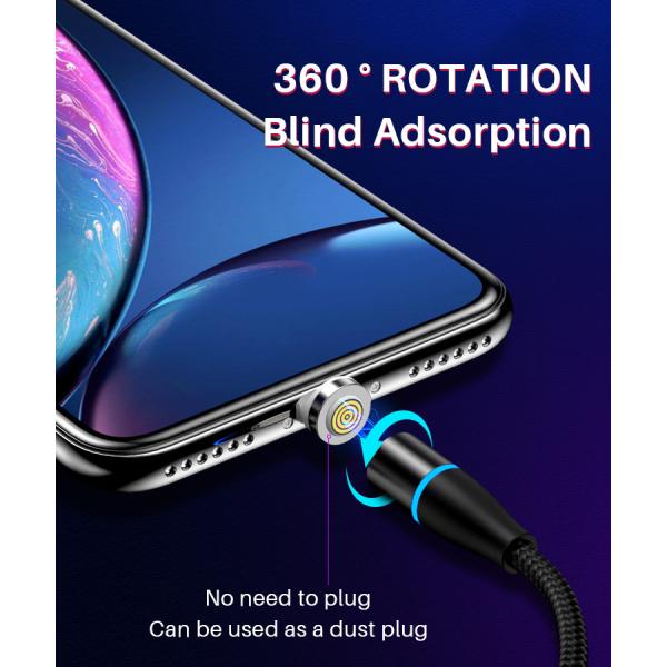 3 In 1 OD 3.5mm Magnetic Micro USB Cable For Data Transmission