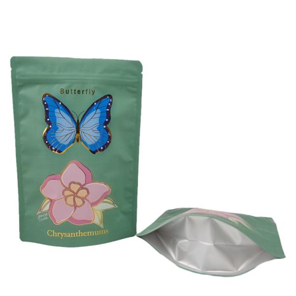 Bolsa Mylar Soft Touch fornecida por fábrica com Spot UV Bolsas Mylar personalizadas refeitáveis para pó de especiarias