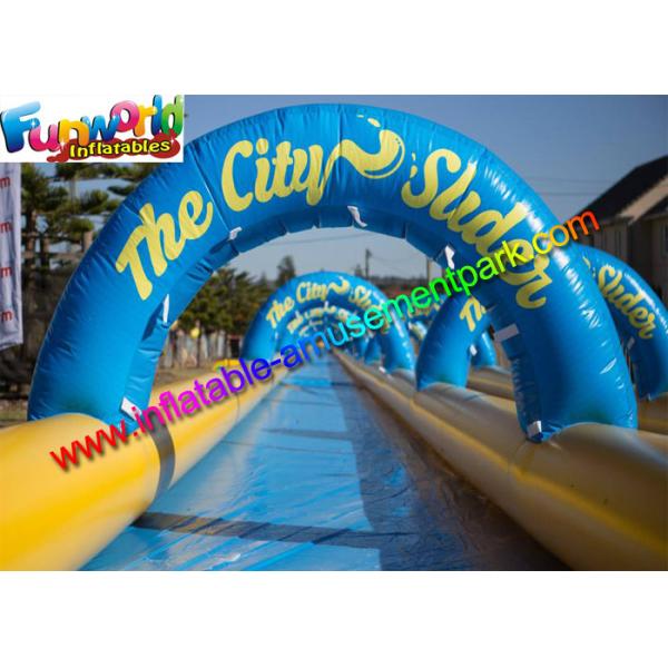 Giant 100M Famous Inflatable Big Water Slide , Inflatable City Slide  For Summer