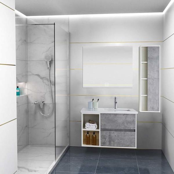 35-37 In Bathroom Vanity Mirror Cabinet Rectangle Customized Color