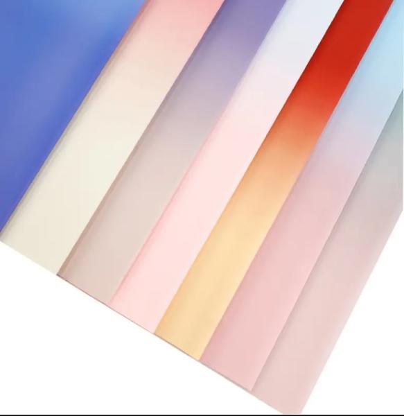 2024 Papel de embrulho de presentes de flores de dois lados Glorious Youth Graduated Color Wrapping Paper Bouquet Materiais de embalagem
