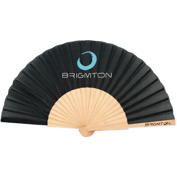 23cm Personalized Wood Fan Nylon Cotton Hand Painted Fan for Customized Decoration
