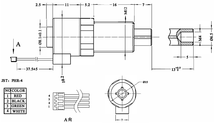 Miniature 15mm diameter linear motor with fixed shaft stroke of 13mm