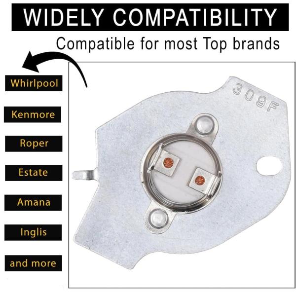 Home Appliance Parts Clothes Dryer 3399848 3977393 Thermal Fuse Temperature Fuse