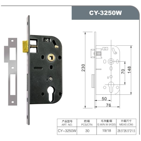 Iron High Security Mortice Smart Lock Body Iron Latch Mortise Latch Adjustable