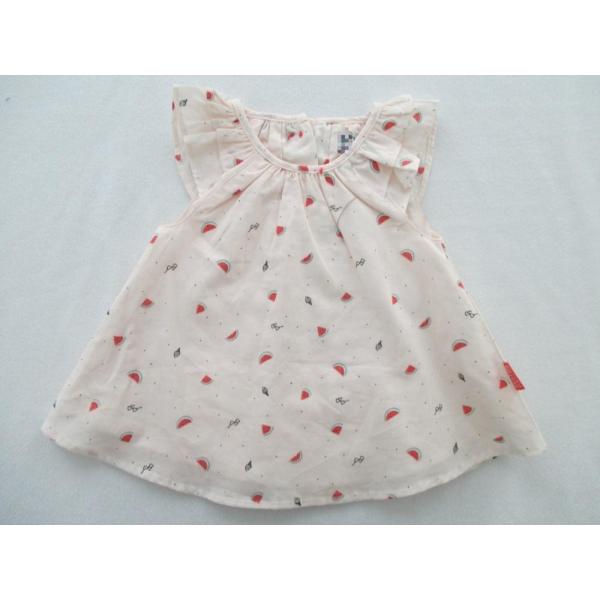 Short Baby Girl Two Piece Sets Cotton Woven Voile All Over Print