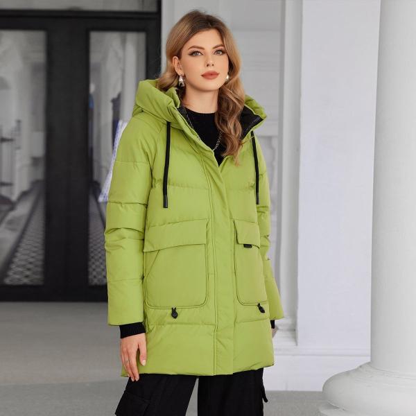 83cm 85cm 87cm 89cm Mid Length Down Coat Grayish Green Mid Length Puffer Jacket