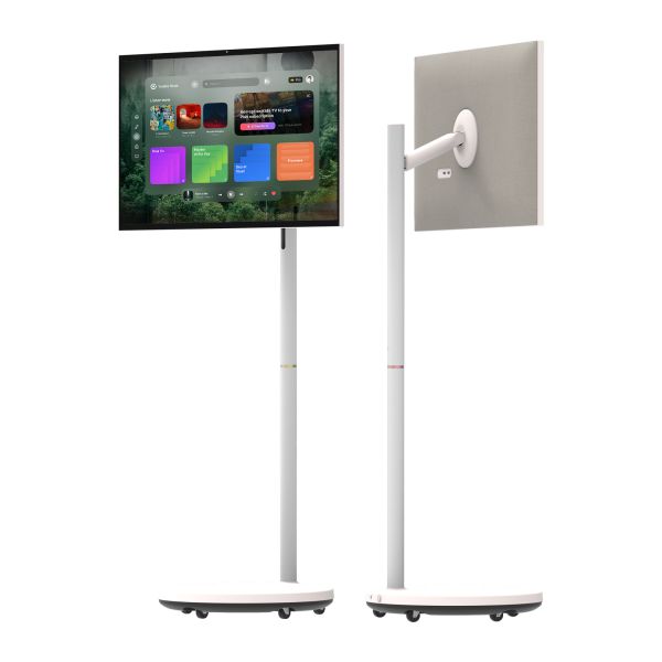 Android 12 Portable Smart TV On Wheels Touchscreen 1080p 27 4K UHD Display