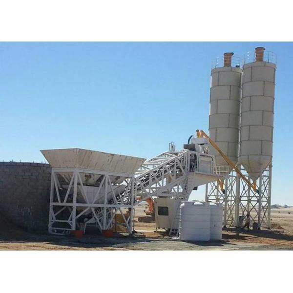 Stationary Concrete Batching Plant With Cement Silos 15 - 200 M3 Per Hour