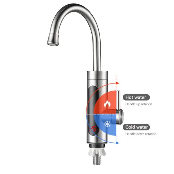 3300W Power EU Plug Electric Warm Water Tap For Kitchen 304 Stainless Steel