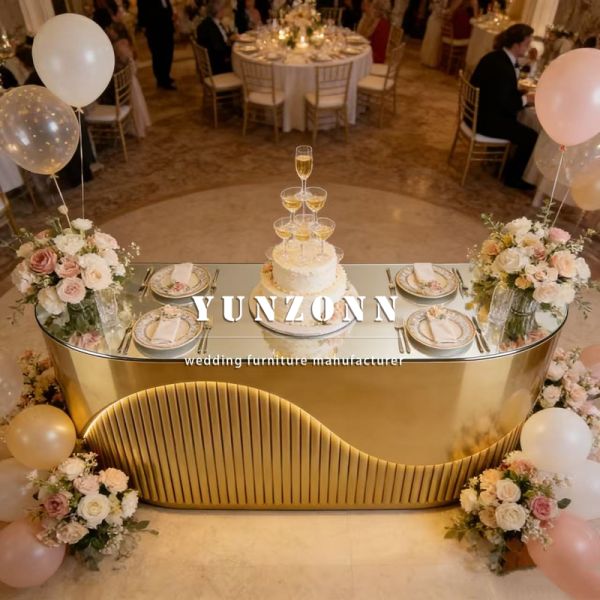 2026 New Design Modern Design Gold Stainless Steel Fashionable bar Counter and Reception