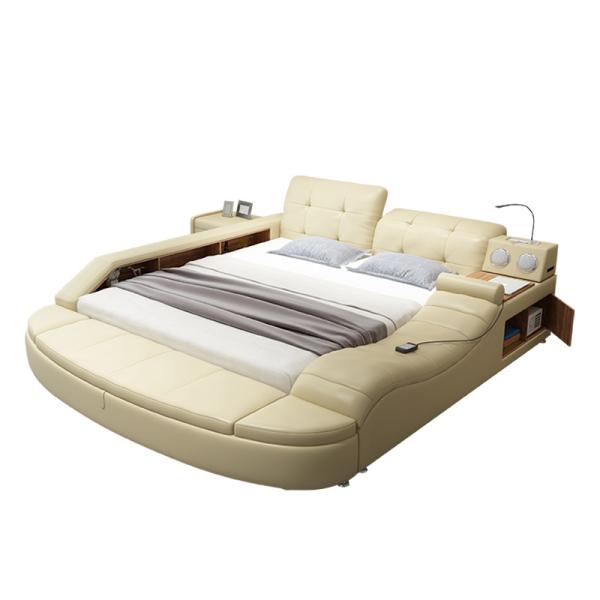 Leather Luxury Bedroom Sets Tufted Upholstered Bed Modern Design