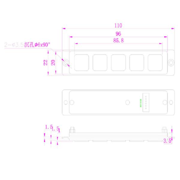 Atm Function Keypad 5 Keys Type Ip67 Waterproof Grade Cable Interface
