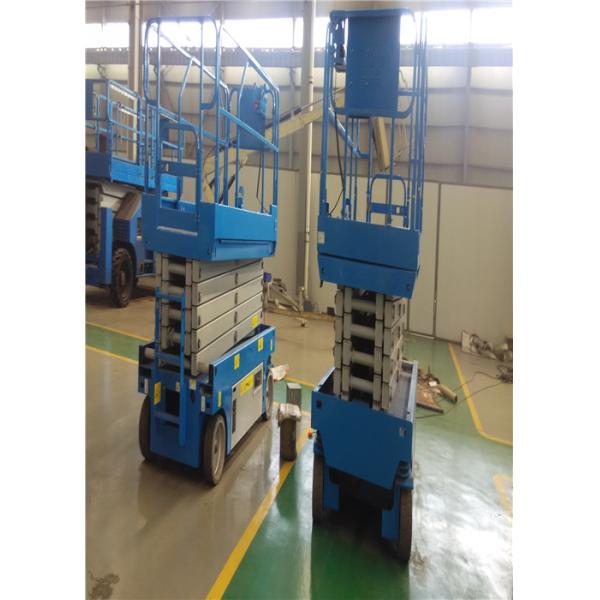 Full Rise 220v Electric Scissor Lift Slope Protection Emergency Stop Function