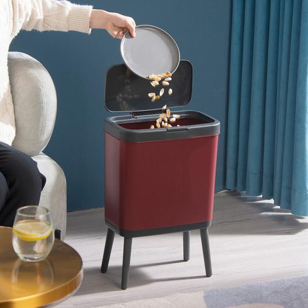 15Ltr PP Small Plastic Garbage Can Rectangular Trash Can On Legs