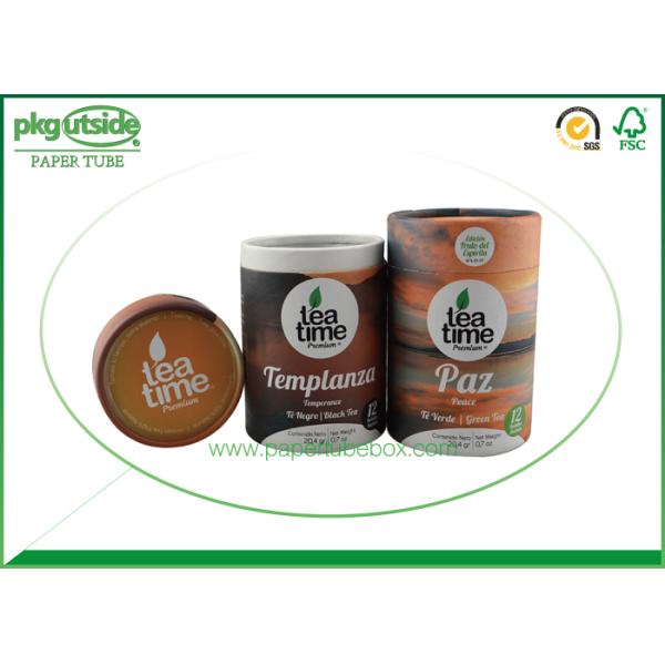 Brown Craft  Cardboard Tea Tube Packaging Durable Food Grade Eco - Friendly
