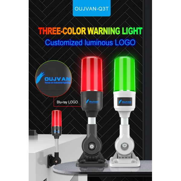 Luz indicadora de torre de material ABS DC 24V RYG con zumbador incorporado, larga vida útil de 70000 horas