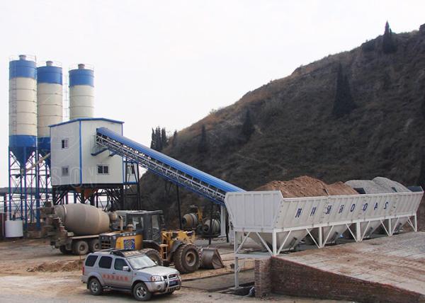Automatic Ready Mix Concrete Plant With Cement Silo 4500L Charging Volume