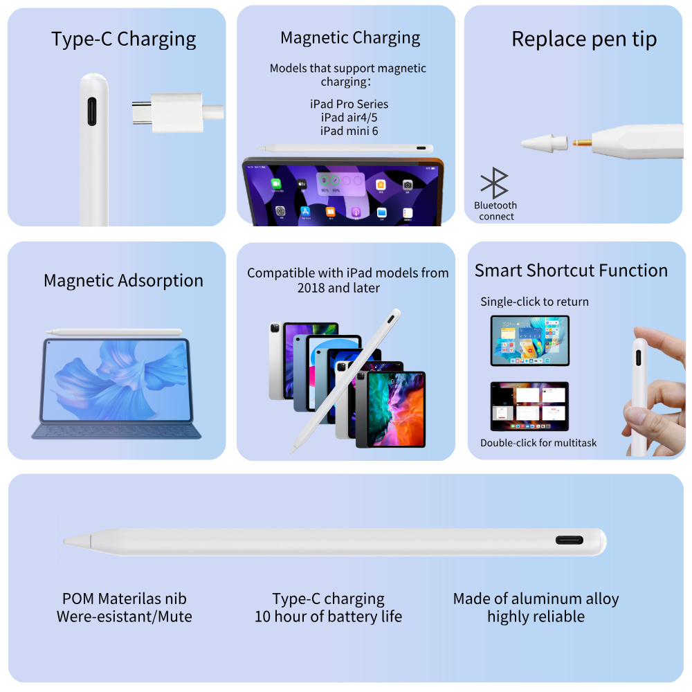 Support Magnetic Charging Tablet Stylus Pen High Sensitive Original iPad Pen Tip Stylus Pen for ipad