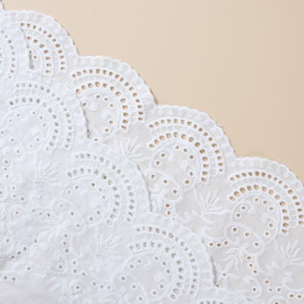 Polyester Embroidery Lace Fabric White Embroidery Lace Trim For Dress