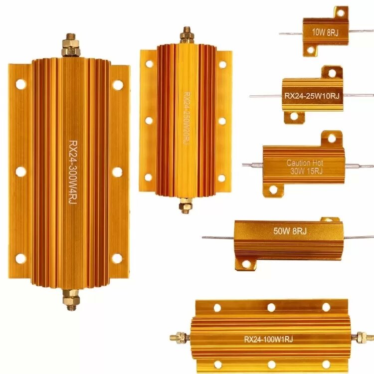 RX24 Золото Алюминиевый корпус Резистор 25w 47 Ом