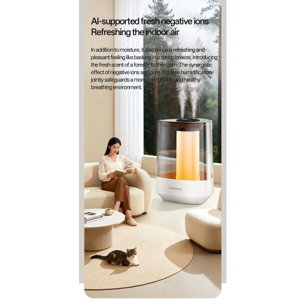 5L Double Nozzle Ultrasonic Air Humidifier 99.99% Sterilization For Bedroom Office