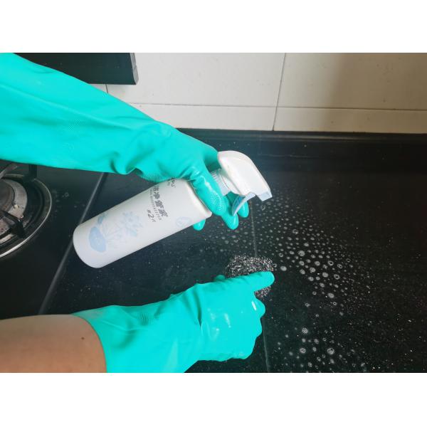 Solvent Resistance 13 Mil Green Nitrile Glove Chemical Protection Flocked Lining