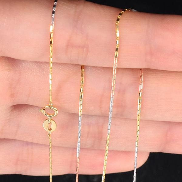 18K Rose Yellow White Three Tone Gold Chain Women Necklace (NG0112)