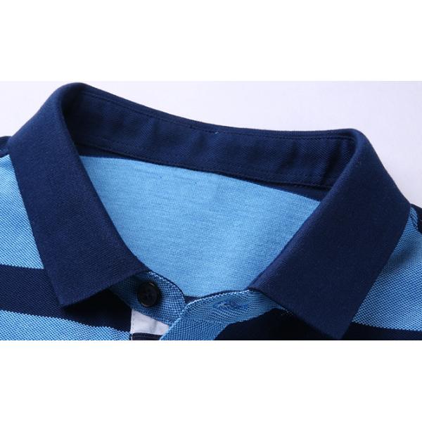 Striped Golf Cotton Polo Shirt Soft Antistatic , Custom Embroidered Polos