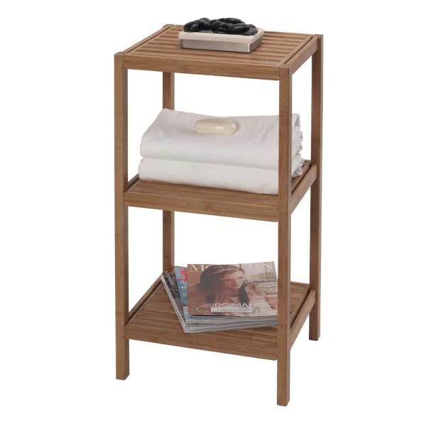 Hotel 3 Tier Bamboo Shower Shelf Antibacterial 28.5 H X 14 W X 13 D