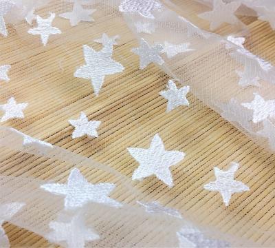Pentagram Qmilch  embroidered Lace Fabric , star lace fabric,Cotton Lace, Polyester Lace Fabric