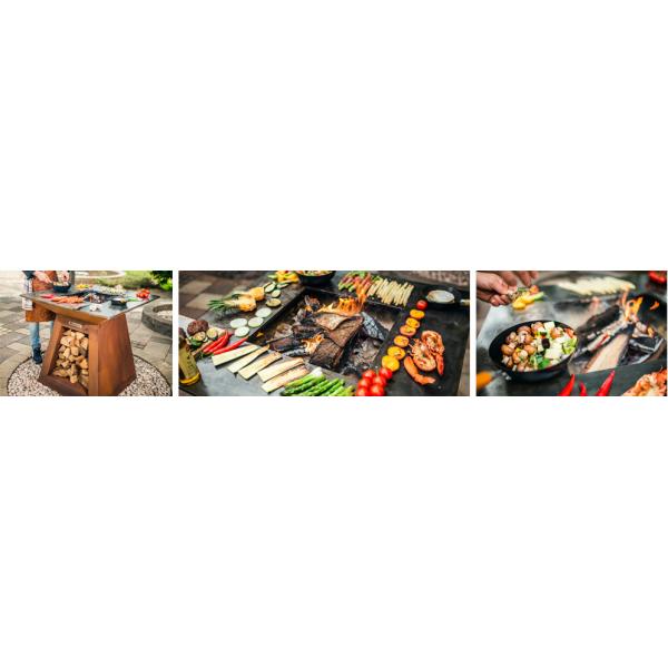 Customize Corten Steel Cooktop Grill Fire Pit Outdoor BBQ