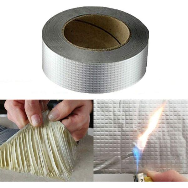 50m Waterproof Self-Adhesive Aluminum Foil Flashing Butyl Rubber Tape for Metal Roof Sealant Repair Masks Water Leak 1mm