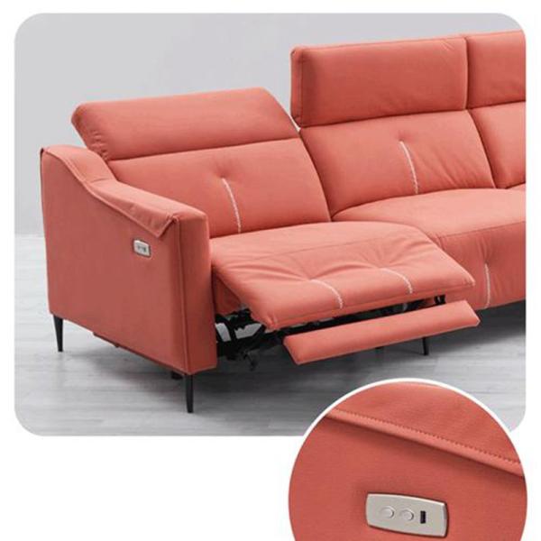 BN Minimalist Living Room Combination Fabric Electric Control Sofa L-Shaped Chaise Lounge Recliner Functional Sofa