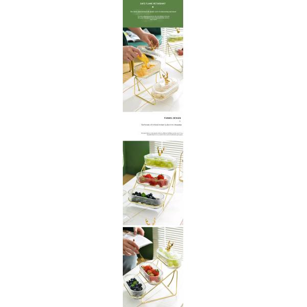 Minimalist Deer-Theme Glass Serving Tray for Heatable Party Dessert Display in Kitchen