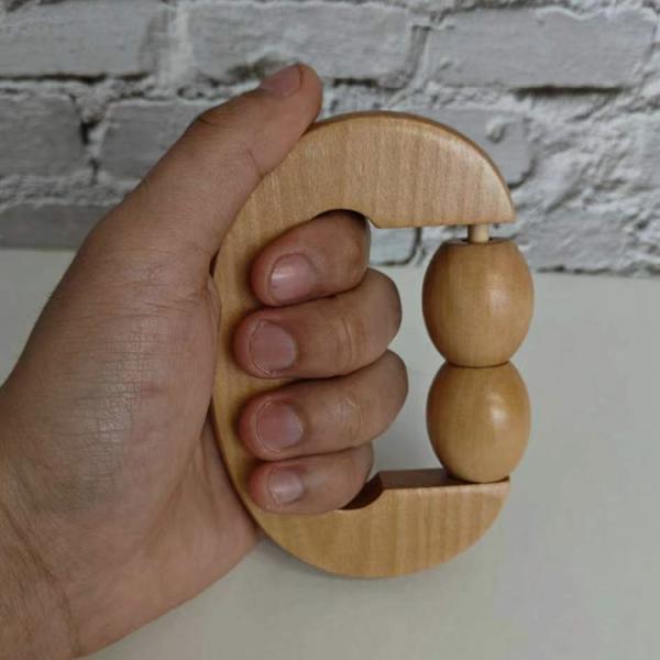 Multi-Function Handheld Wooden Roller Massager for Muscle Tension Release and Relaxation