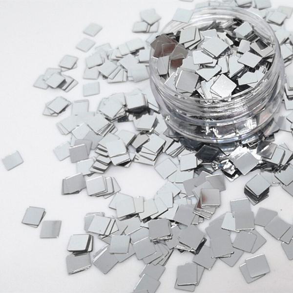 Thousand Choices Offered Mirror Silver Square Sequins Glitter for Fabric PU Nail Art Craft Duffle Bag